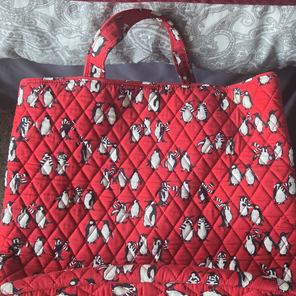 Vera Bradley Red Penguin Tote Bag